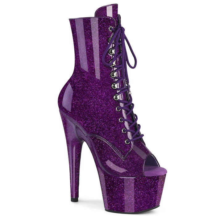 Tacones Pleaser ADORE-1021GP Morado Purpurina Charol