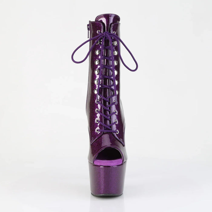 Tacones Pleaser ADORE-1021GP Morado Purpurina Charol