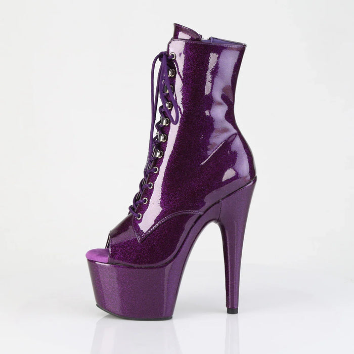 Tacones Pleaser ADORE-1021GP Morado Purpurina Charol
