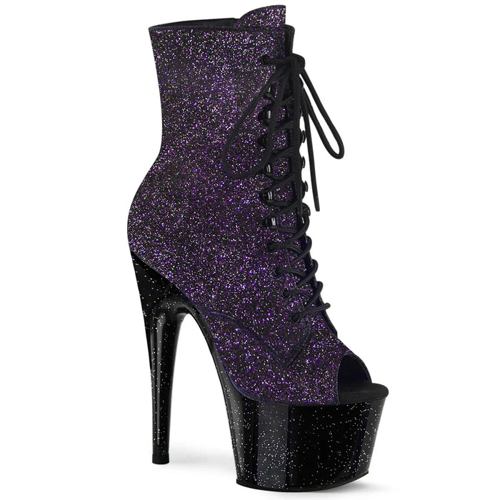 Tacones Pleaser ADORE-1021MG Morado Purpurina Negro