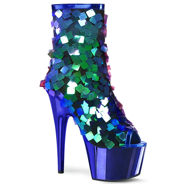 Tacones Pleaser ADORE-1031SSQ Iri.verde Sequins R.azul