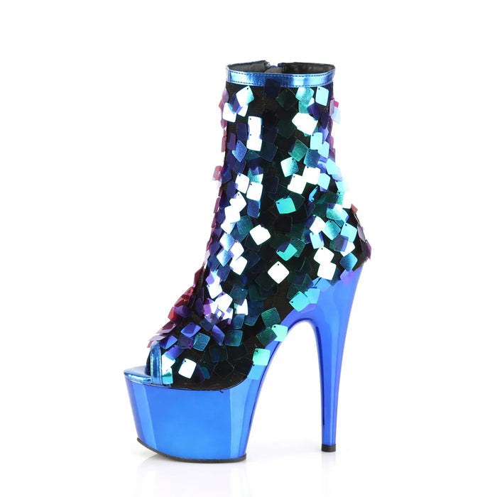 Tacones Pleaser ADORE-1031SSQ Iri.verde Sequins R.azul