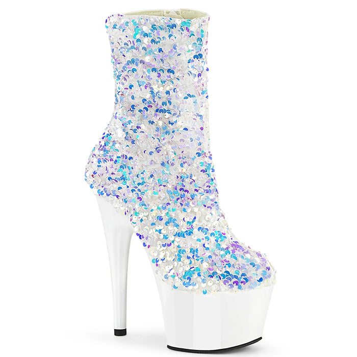 Tacones Pleaser ADORE-1042SQ Blanco Sequins