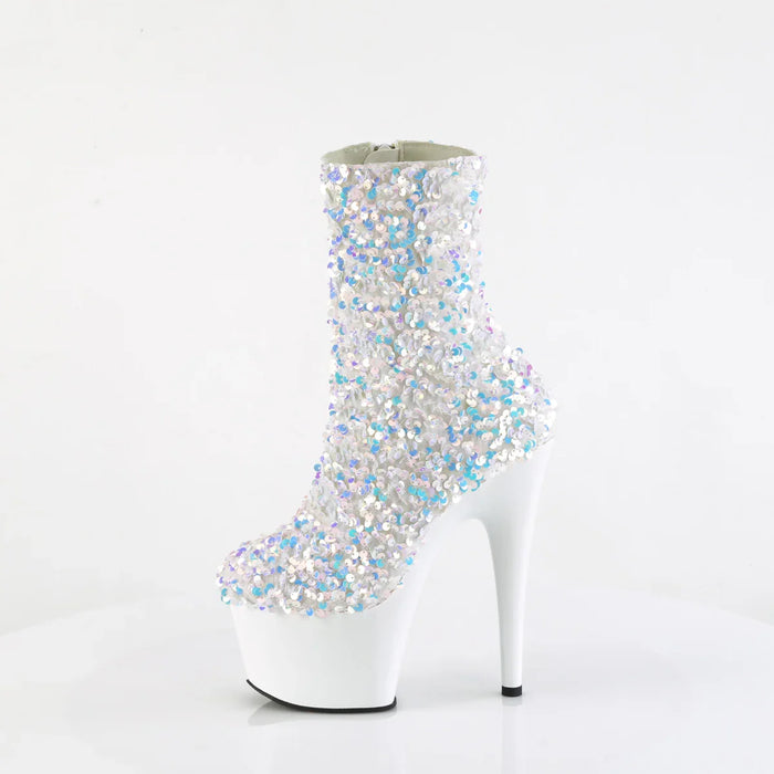 Tacones Pleaser ADORE-1042SQ Blanco Sequins