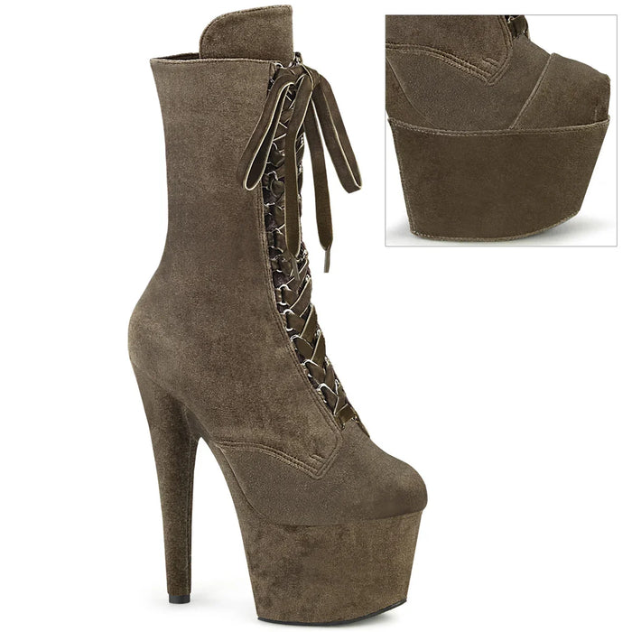 Tacones Pleaser ADORE-1045VEL Khaki Velvet