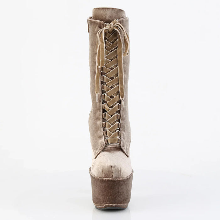 Tacones Pleaser ADORE-1045VEL Khaki Velvet