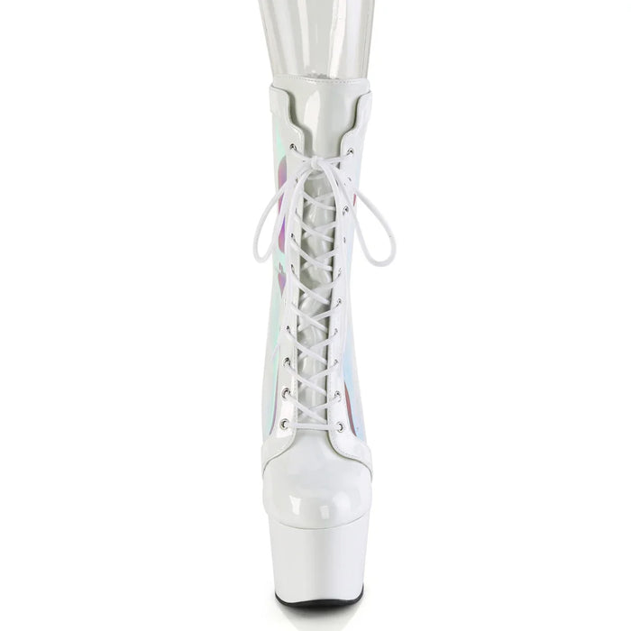 Tacones Pleaser ADORE-1047 Blanco Charol Holo