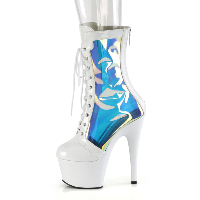Tacones Pleaser ADORE-1047 Blanco Charol Holo
