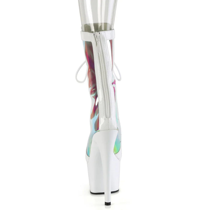 Tacones Pleaser ADORE-1047 Blanco Charol Holo