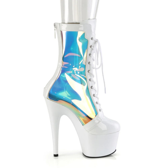 Tacones Pleaser ADORE-1047 Blanco Charol Holo