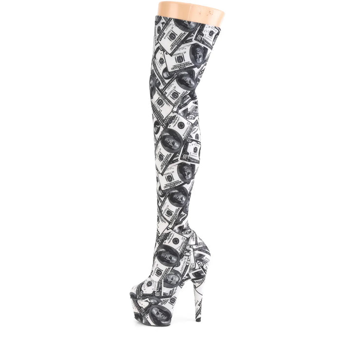 Tacones Pleaser ADORE-3000DP Blanco Negro Str.