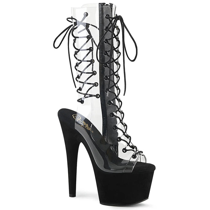 Tacones Pleaser ADORE-700-60FS Transparente Negro Faux