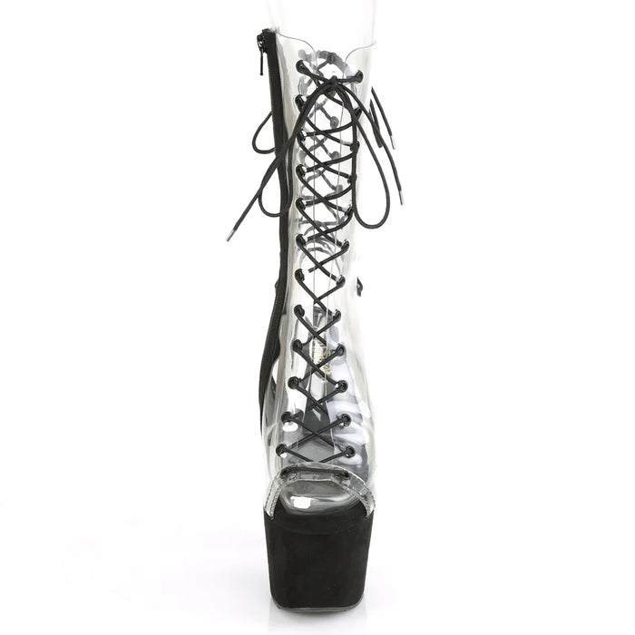 Tacones Pleaser ADORE-700-60FS Transparente Negro Faux