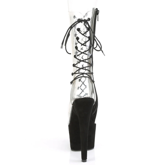 Tacones Pleaser ADORE-700-60FS Transparente Negro Faux