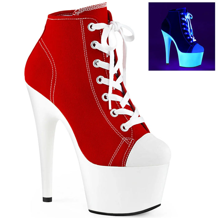 Tacones Pleaser ADORE-700SK-02 Rojo Canvas Neon