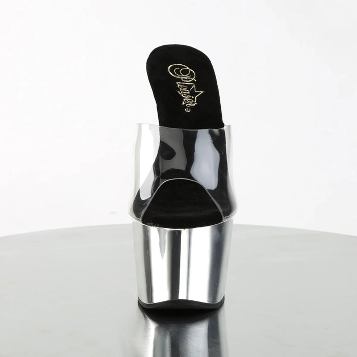 Tacones Pleaser ADORE-701 Transparente Plata Cromo