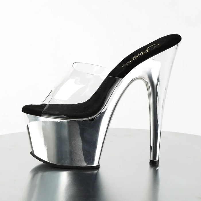 Tacones Pleaser ADORE-701 Transparente Plata Cromo