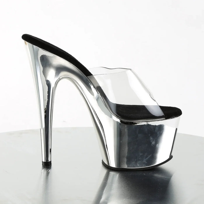 Tacones Pleaser ADORE-701 Transparente Plata Cromo