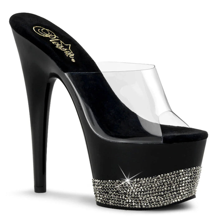 Tacones Pleaser ADORE-701-3 Transparente Negro Pewter