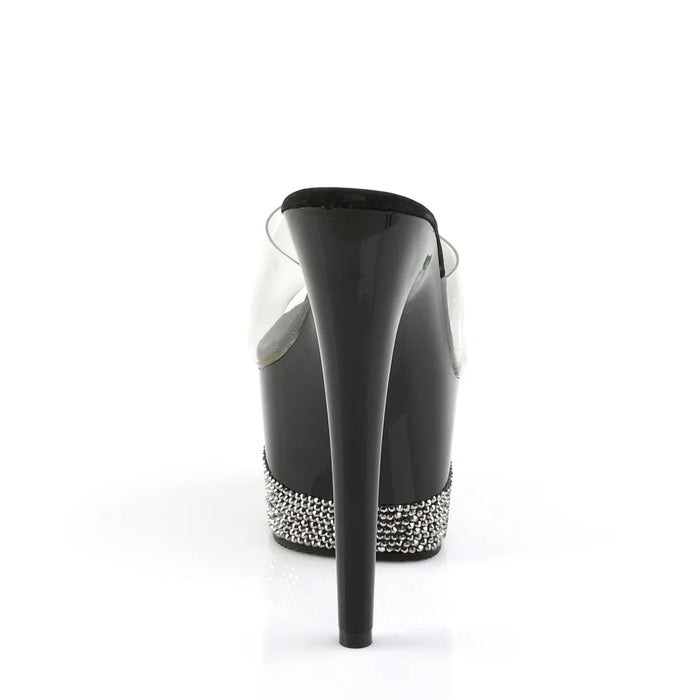 Tacones Pleaser ADORE-701-3 Transparente Negro Pewter