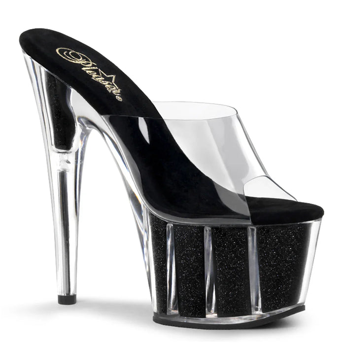 Tacones Pleaser ADORE-701G Transparente Negro Gltr