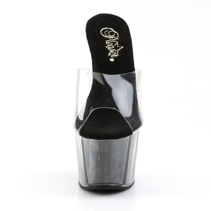 Tacones Pleaser ADORE-701G Transparente Negro Gltr