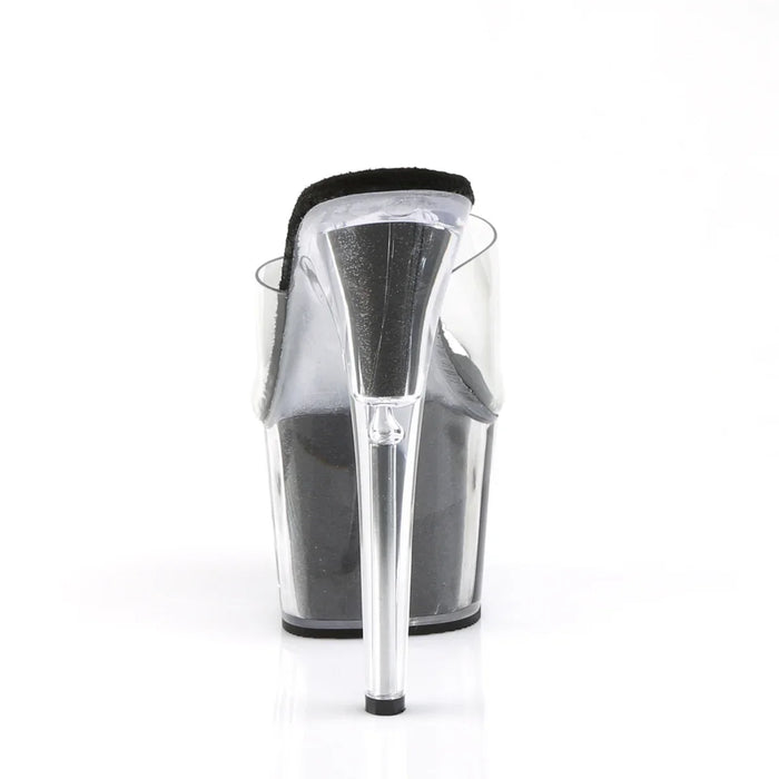 Tacones Pleaser ADORE-701G Transparente Negro Gltr