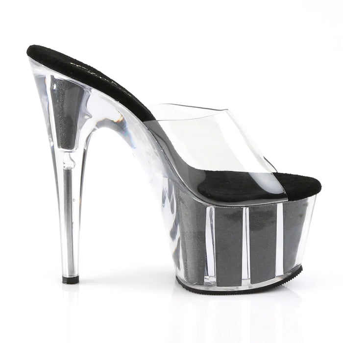 Tacones Pleaser ADORE-701G Transparente Negro Gltr