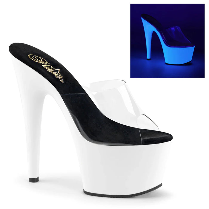 Tacones Pleaser ADORE-701UV Transparente Neon Blanco