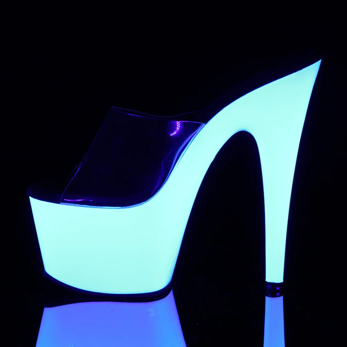 Tacones Pleaser ADORE-701UV Transparente Neon Blanco