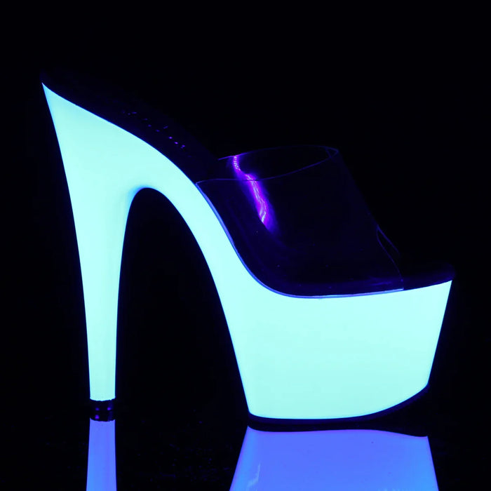 Tacones Pleaser ADORE-701UV Transparente Neon Blanco