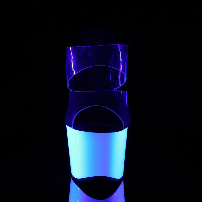 Tacones Pleaser ADORE-702UV Transparente Neon Blanco