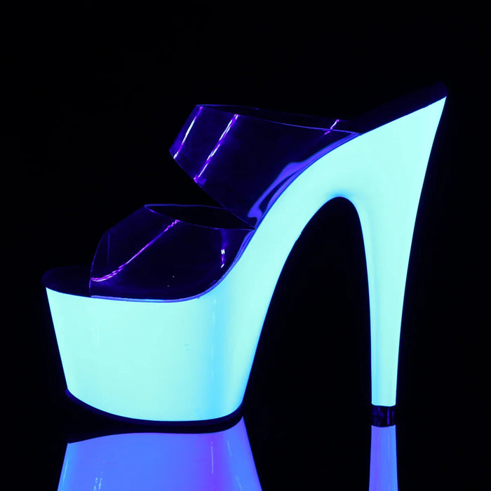Tacones Pleaser ADORE-702UV Transparente Neon Blanco