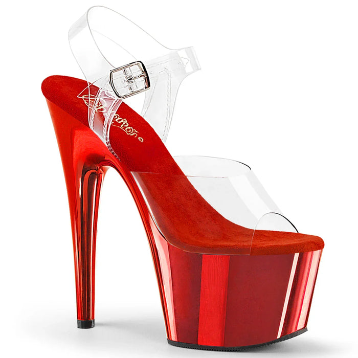 Tacones Pleaser ADORE-708 Transparente Matching Rojo