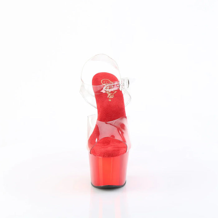 Tacones Pleaser ADORE-708 Transparente Matching Rojo