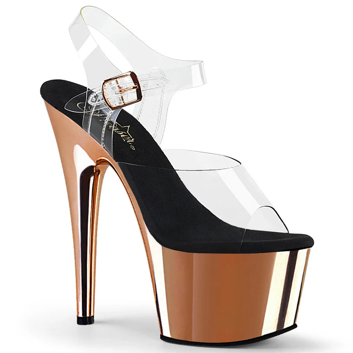 Tacones Pleaser ADORE-708 Transparente Oro Rosa