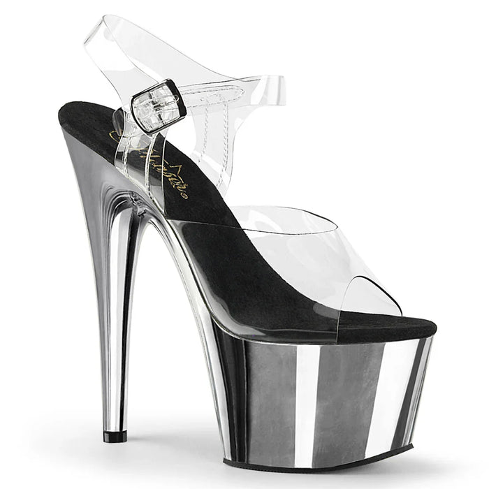 Tacones Pleaser ADORE-708 Transparente Plata Cromo