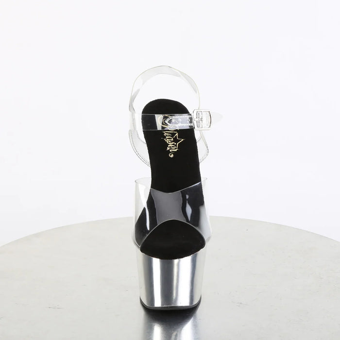 Tacones Pleaser ADORE-708 Transparente Plata Cromo