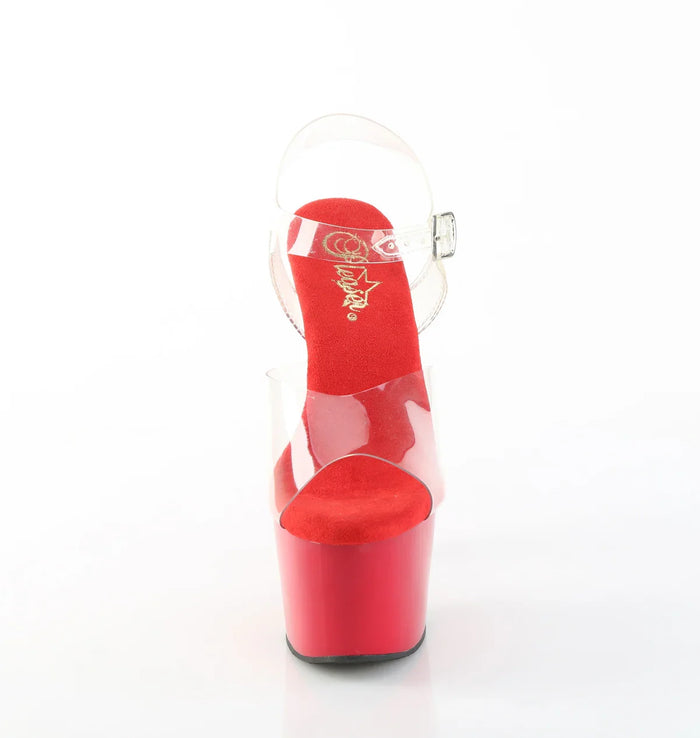 Tacones Pleaser ADORE-708 Transparente Rojo