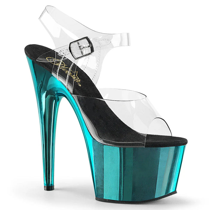 Tacones Pleaser ADORE-708 Transparente Turquoise Cromo