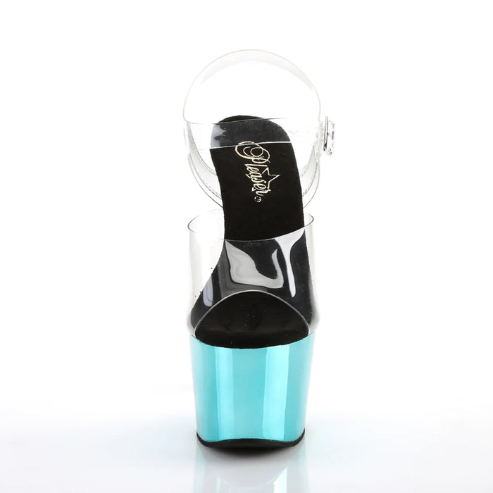 Tacones Pleaser ADORE-708 Transparente Turquoise Cromo