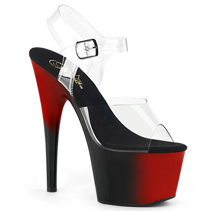 Tacones Pleaser ADORE-708BR Transparente Rojo Negro