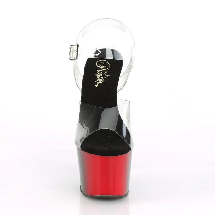 Tacones Pleaser ADORE-708BR Transparente Rojo Negro