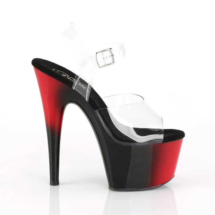 Tacones Pleaser ADORE-708BR Transparente Rojo Negro