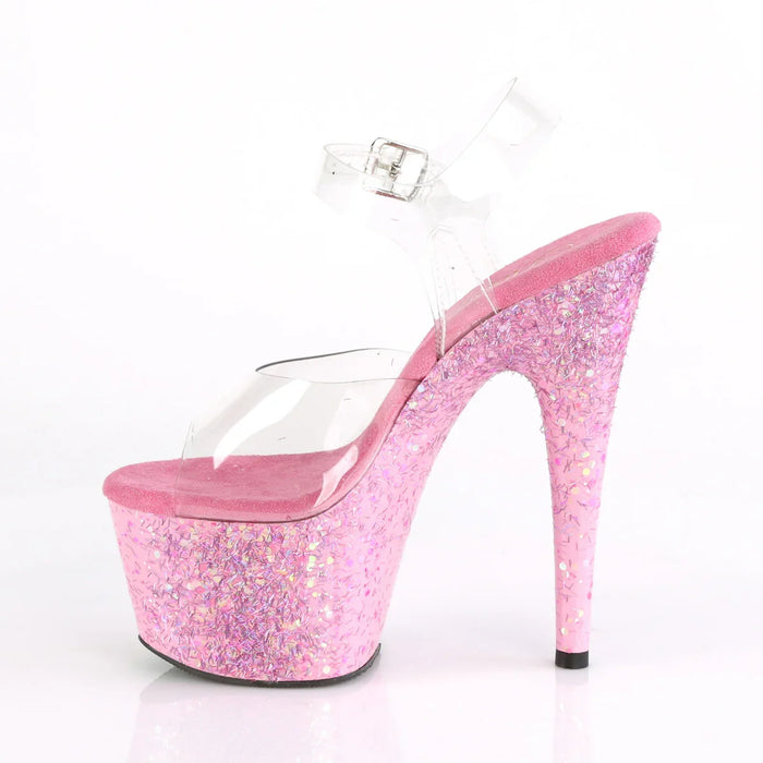 Tacones Pleaser ADORE-708CF Transparente Rosa Confetti