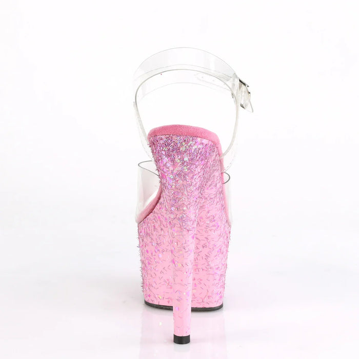 Tacones Pleaser ADORE-708CF Transparente Rosa Confetti