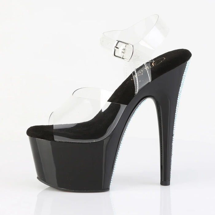 Tacones Pleaser ADORE-708CRS-2 Transparente Negro Plata