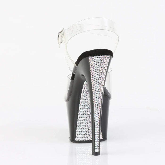 Tacones Pleaser ADORE-708CRS-2 Transparente Negro Plata