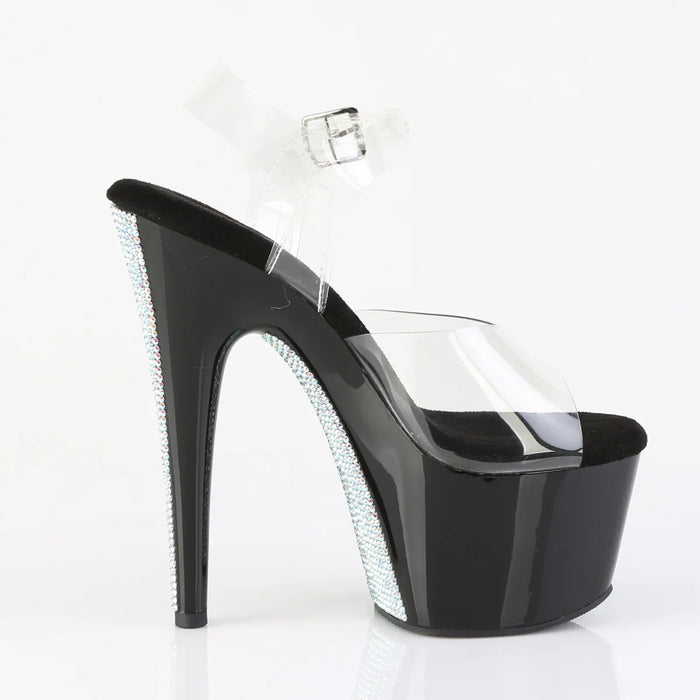 Tacones Pleaser ADORE-708CRS-2 Transparente Negro Plata