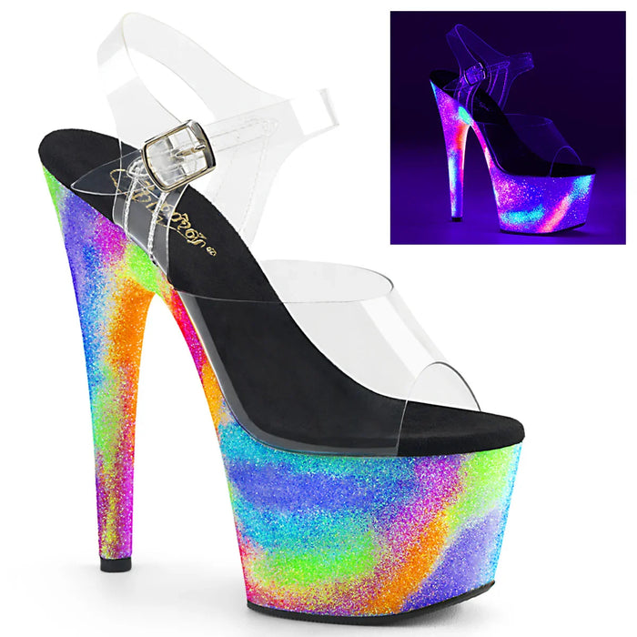 Tacones Pleaser ADORE-708GXY Transparente Neon Galaxy